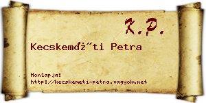 Kecskeméti Petra névjegykártya